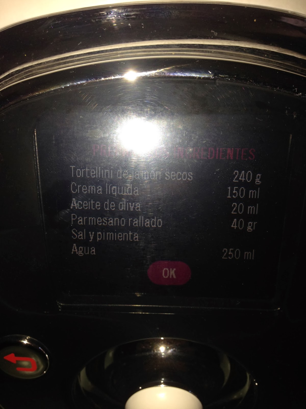 Tortellini con carne y salsa de jamon ~ Recetas Cookeo